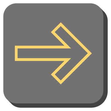 Ok sağ yuvarlak kare vektör simgesi