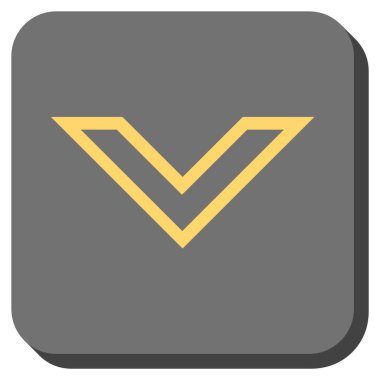 Yuvarlatılmış Kare vektör simgesi aşağı ok ucu