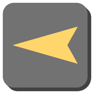 Ok ucu sol yuvarlak kare vektör simgesi