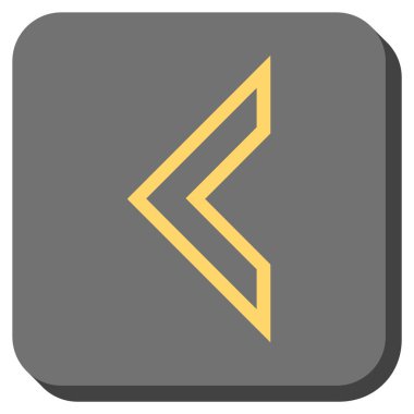 Ok ucu sol yuvarlak kare vektör simgesi