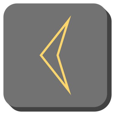 Ok ucu sol yuvarlak kare vektör simgesi