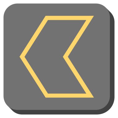 Ok ucu sol yuvarlak kare vektör simgesi