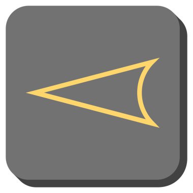 Ok ucu sol yuvarlak kare vektör simgesi