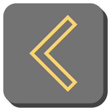 Ok ucu sol yuvarlak kare vektör simgesi