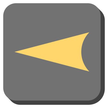 Ok ucu sol yuvarlak kare vektör simgesi