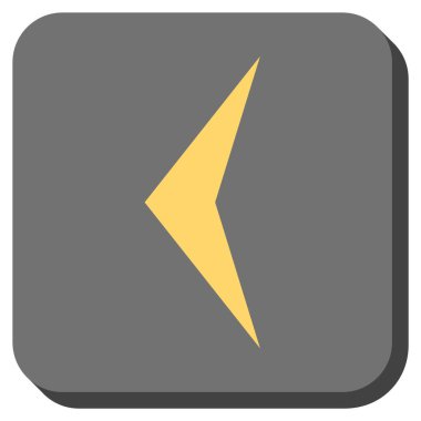 Ok ucu sol yuvarlak kare vektör simgesi