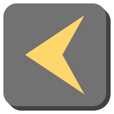 Ok ucu sol yuvarlak kare vektör simgesi