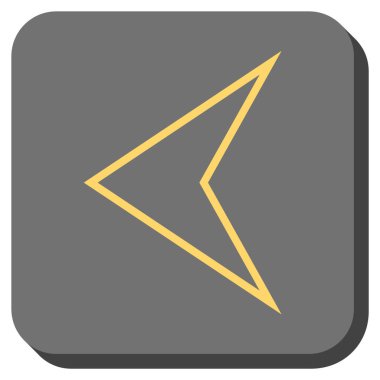 Ok ucu sol yuvarlak kare vektör simgesi