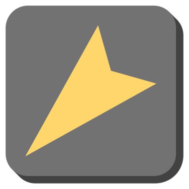 Ok ucu sol aşağı yuvarlak kare vektör simgesi