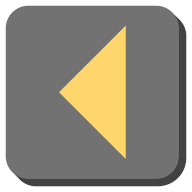 Ok ucu sol yuvarlak kare vektör simgesi