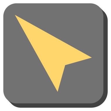 Ok ucu sol yukarı yuvarlak kare vektör simgesi