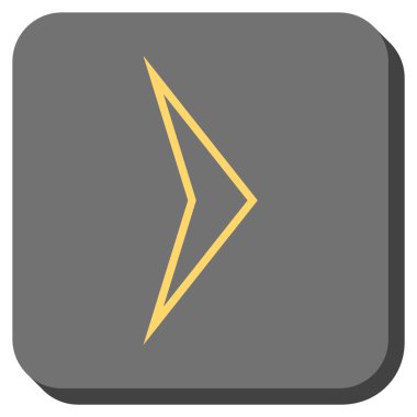 Ok ucu sağ yuvarlak kare vektör simgesi