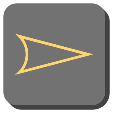 Ok ucu sağ yuvarlak kare vektör simgesi