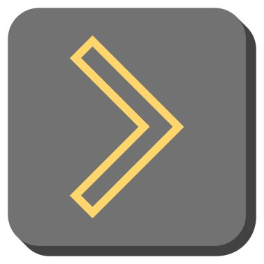 Ok ucu sağ yuvarlak kare vektör simgesi