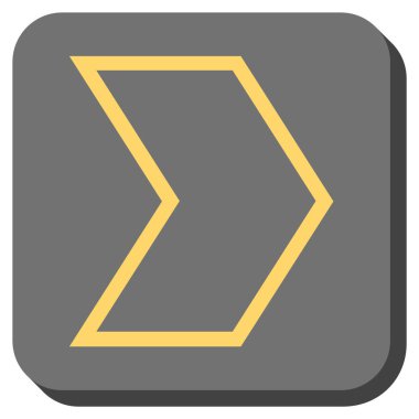 Ok ucu sağ yuvarlak kare vektör simgesi