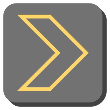 Ok ucu sağ yuvarlak kare vektör simgesi