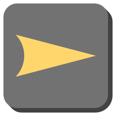 Ok ucu sağ yuvarlak kare vektör simgesi