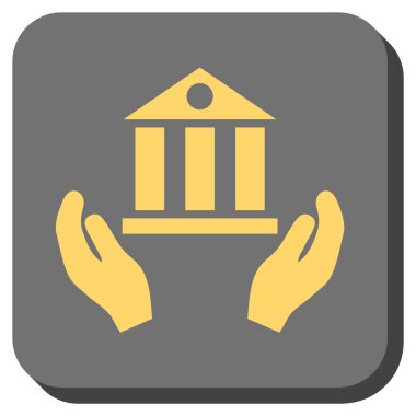 Banka hizmet yuvarlak kare vektör simgesi