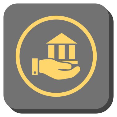 Banka hizmet yuvarlak kare vektör simgesi