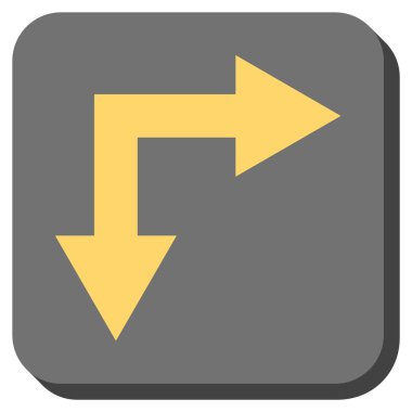 Şu yuvarlak kare vektör simgesi aşağı çatallanma ok