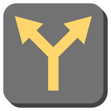 Yuvarlatılmış Kare vektör simge yukarı çatallanma ok