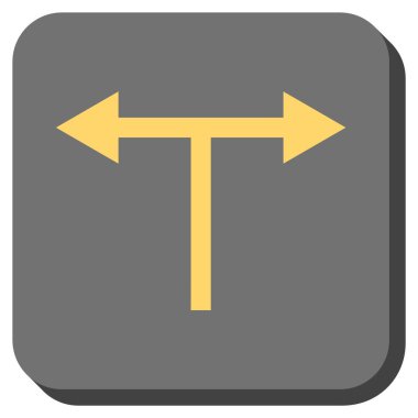 Bifurkasyon oklar sola doğru kare vektör simge yuvarlak