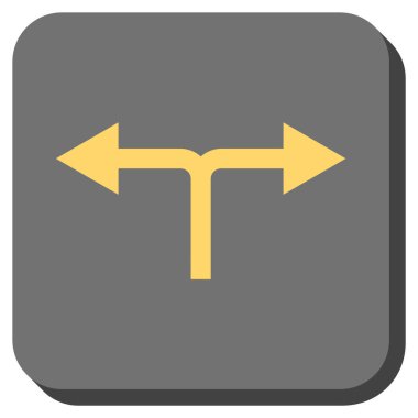 Bifurkasyon oklar sola doğru kare vektör simge yuvarlak