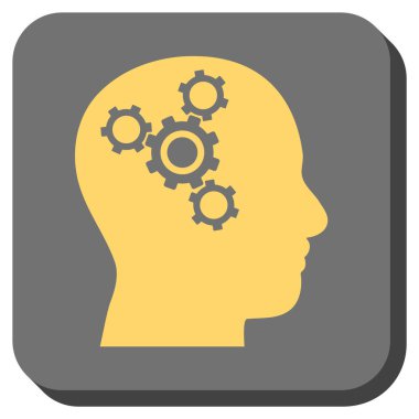 Beyin mekaniği yuvarlak kare vektör simgesi