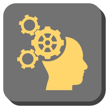 Beyin mekaniği yuvarlak kare vektör simgesi