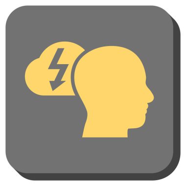 Beyin fırtınası yuvarlatılmış kare vektör simgesi