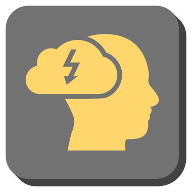 Beyin fırtınası yuvarlatılmış kare vektör simgesi