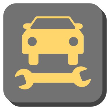 Araba tamir yuvarlak kare vektör simgesi