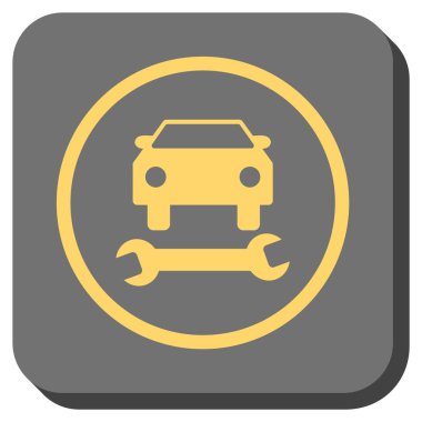 Araba tamir yuvarlak kare vektör simgesi