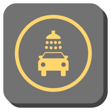 Araba duş yuvarlak kare vektör simgesi