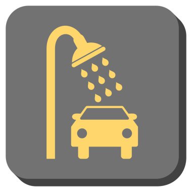 Araba duş yuvarlak kare vektör simgesi