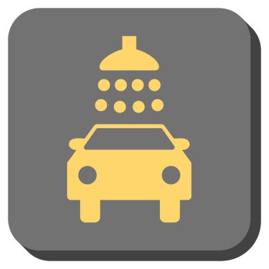 Araba duş yuvarlak kare vektör simgesi