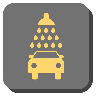 Araba duş yuvarlak kare vektör simgesi