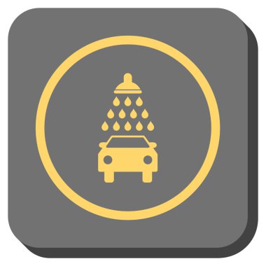 Araba duş yuvarlak kare vektör simgesi