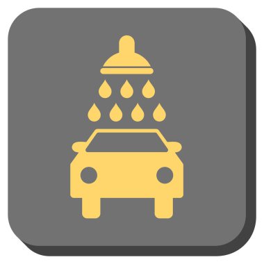 Oto yıkama yuvarlak kare vektör simgesi