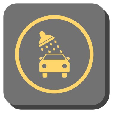 Oto yıkama yuvarlak kare vektör simgesi