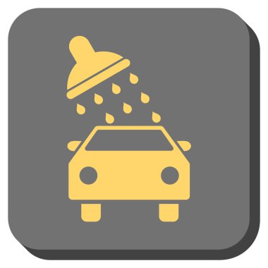 Oto yıkama yuvarlak kare vektör simgesi