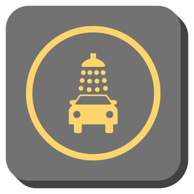 Oto yıkama yuvarlak kare vektör simgesi