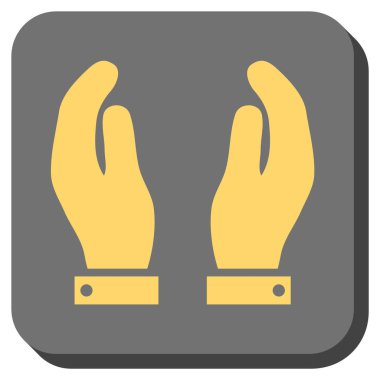 Eller yuvarlatılmış kare vektör simge bakım