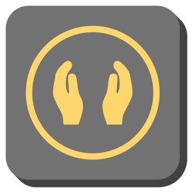 Eller yuvarlatılmış kare vektör simge bakım