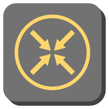 Merkezi okları yuvarlak kare vektör simgesi