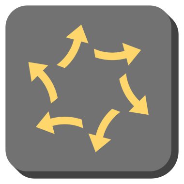 Santrifüj okları yuvarlak kare vektör simgesi