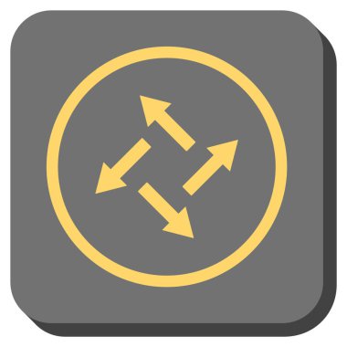 Santrifüj okları yuvarlak kare vektör simgesi