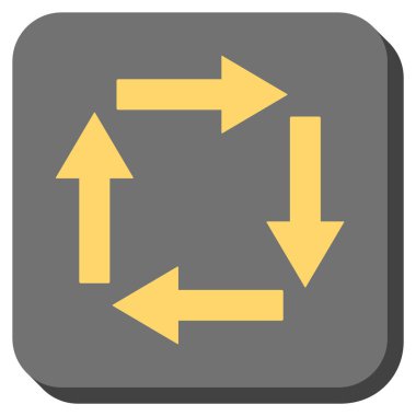 Dolaşım okları yuvarlak kare vektör simgesi