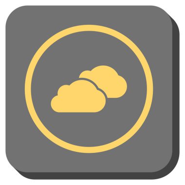 Bulutlar yuvarlatılmış kare vektör simgesi