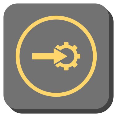 COG Tümleştirme yuvarlak kare vektör simgesi